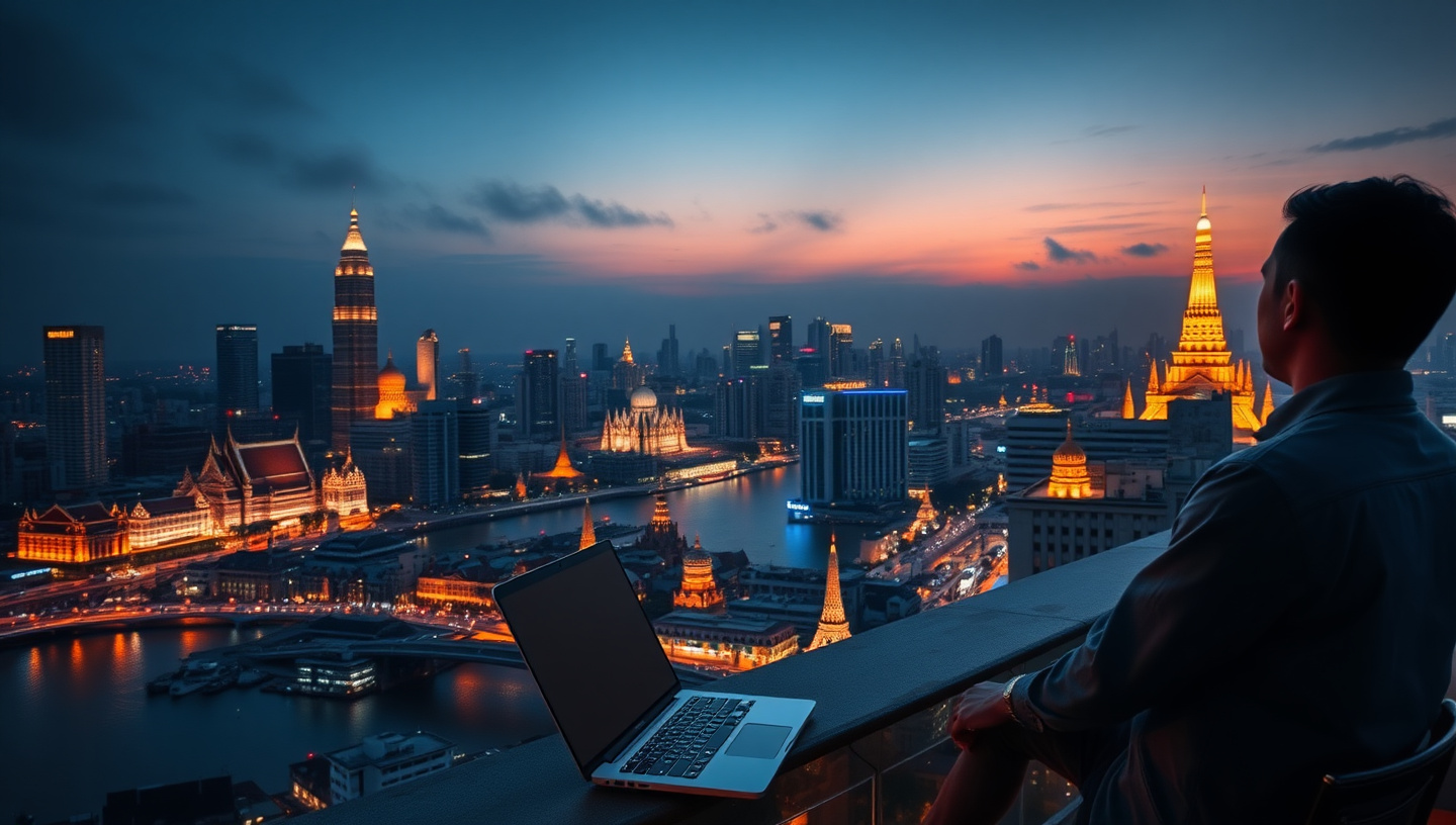 Bangkok cityscape for digital nomads